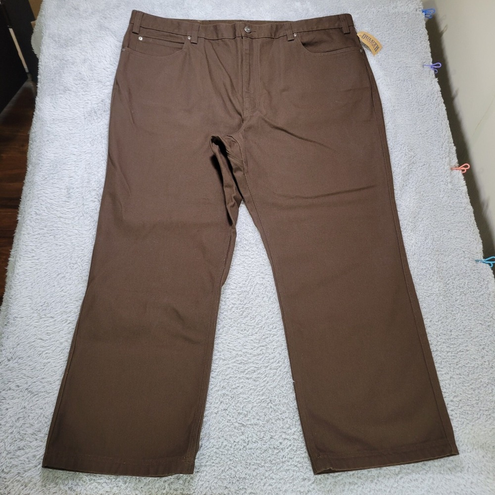 Duluth Fire Hose Pants Mens 48x30 Brown Canvas Duck 5 Pocket Work Chore Rugged